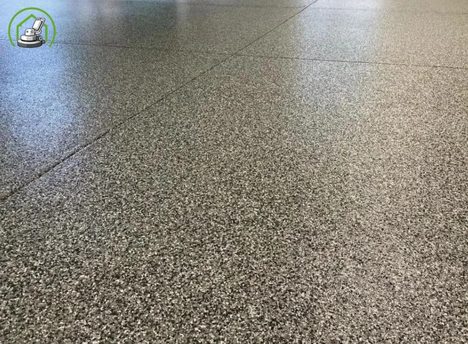 Black and white epoxy flake garage floor in Wanneroo, Perth