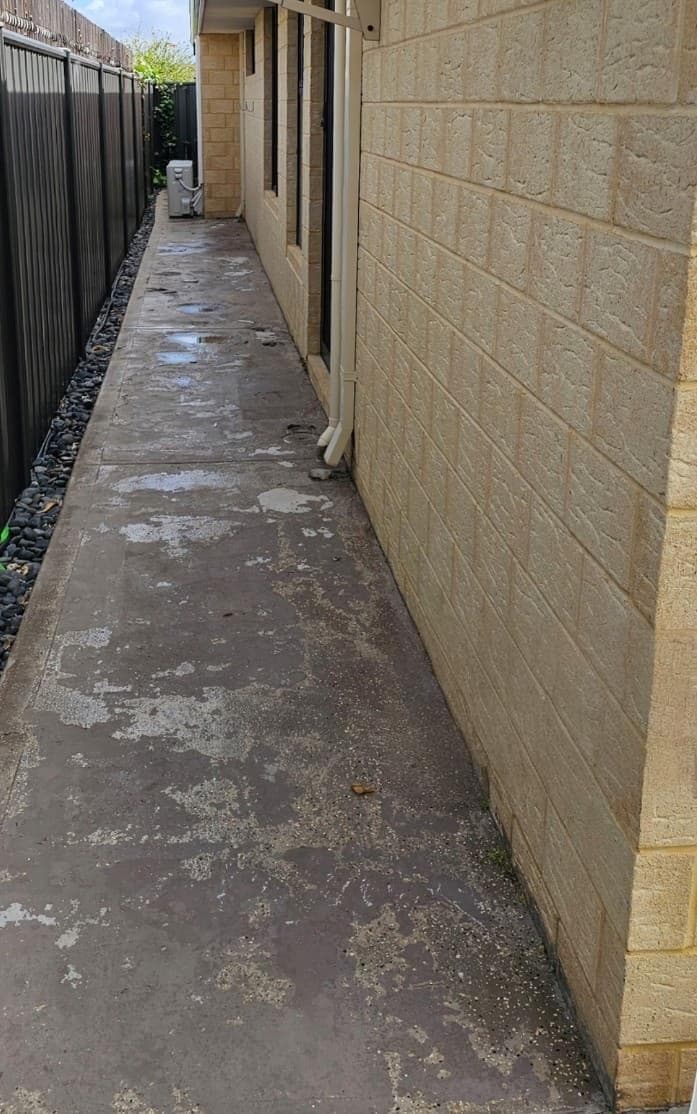 Garage concrete floor before grinding and hone & seal