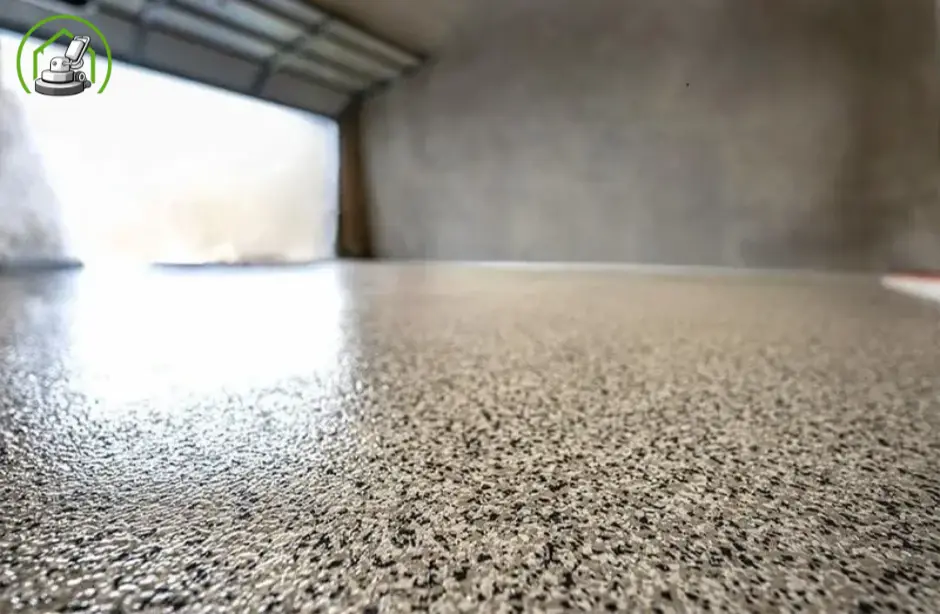 Light grey epoxy flake garage floor in Joondalup with full flake coverage