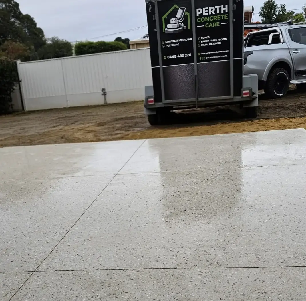Honed and sealed concrete floor finished by Perth Concrete Care