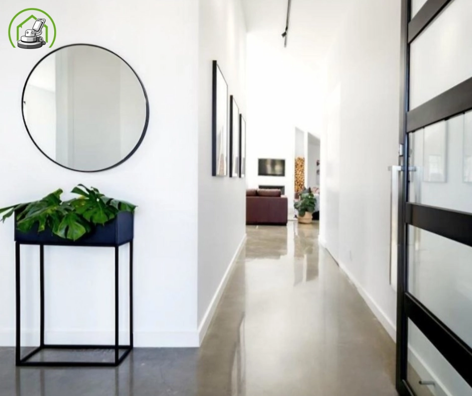 Polished concrete interior floor in Cottesloe home by Perth Concrete Care